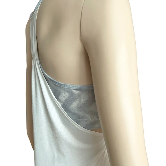 lululemon No Limits Tank Top Fitness Activewear Grey White Racerback Sports Bra - Picture 9 of 14